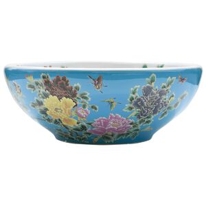 vidaXL t&ouml;bbsz&iacute;nű ker&aacute;mia kerek asztali mosd&oacute; &Phi;41 x 14 cm