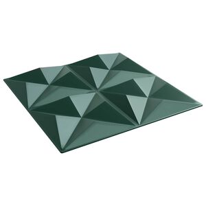 vidaXL Fali panelek 24 pcs Origami Z&ouml;ld 50 x 50 cm XPS Hab