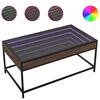 vidaXL barna t&ouml;lgy v&eacute;gtelen hat&aacute;s&uacute; LED-es doh&aacute;nyz&oacute;asztal 90x50x41 cm