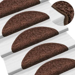 vidaXL 15 db barna f&eacute;lk&ouml;r alak&uacute; l&eacute;pcsőszőnyeg 56 x 17 x 3 cm