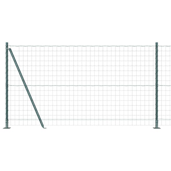 vidaXL Ker&iacute;t&eacute;s oszlopokkal Z&ouml;ld 1,2 x 25 m Ac&eacute;l