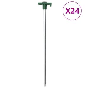 vidaXL 24 db horganyzott ac&eacute;l &eacute;s PP s&aacute;torszeg 25 cm 7 mm