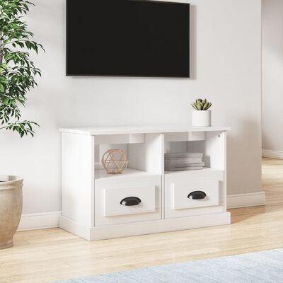 vidaXL magasfényű fehér szerelt fa TV-szekrény 80 x 35 x 50 cm