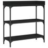 vidaXL fekete t&aacute;lal&oacute;asztal polcokkal 75 x 30 x 80 cm