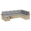 vidaXL Kerti Kanap&eacute; Szett p&aacute;rn&aacute;val t&aacute;rol&oacute;val 8 pcs B&eacute;zs Poli rattan
