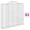 vidaXL 2 db &iacute;ves horganyzott vas gabion kos&aacute;r 200x30x180/200 cm