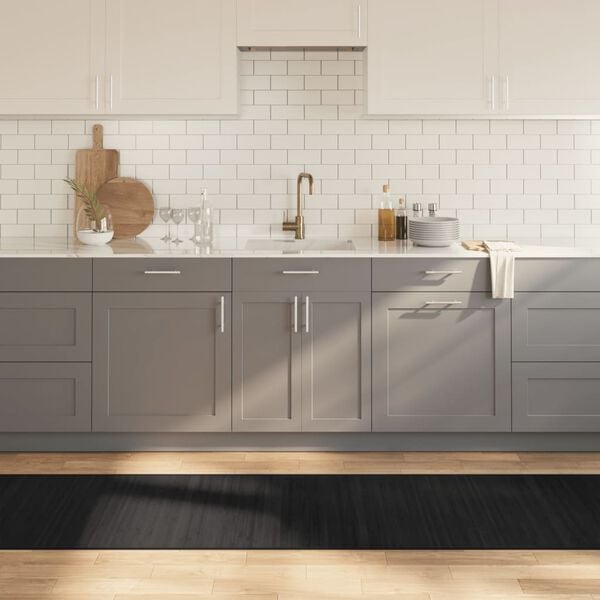 vidaXL n&eacute;gysz&ouml;gletű fekete bambusz szőnyeg 70 x 300 cm