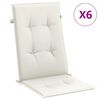 vidaXL 6 db kr&eacute;msz&iacute;nű sz&ouml;vet magas h&aacute;tt&aacute;ml&aacute;j&uacute; sz&eacute;kp&aacute;rna 120x50x4 cm