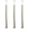vidaXL 3 db k&uuml;lt&eacute;ri l&aacute;mpa 110 cm rozsdamentes ac&eacute;l IP44