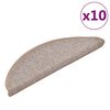 vidaXL 10 db vil&aacute;gosbarna f&eacute;lk&ouml;r alak&uacute; l&eacute;pcsőszőnyeg 56 x 17 x 3 cm