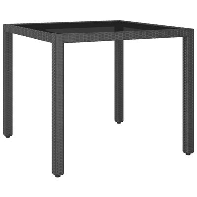 vidaXL fekete polyrattan kerti asztal 90 x 90 x 75 cm