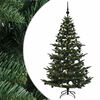 vidaXL Műkar&aacute;csonyfa g&ouml;mbbel 210 cm 300 LED Meleg feh&eacute;r PE &eacute;s PVC Z&ouml;ld