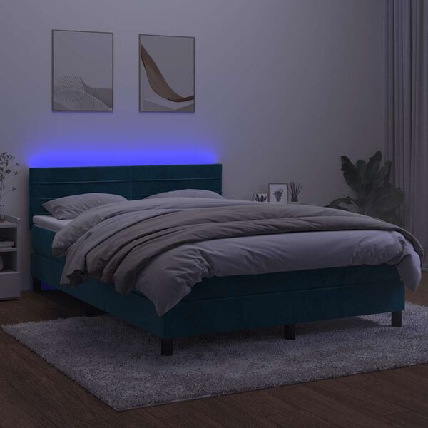 vidaXL s&ouml;t&eacute;tk&eacute;k b&aacute;rsony rug&oacute;s &eacute;s LED-es &aacute;gy matraccal 140x190 cm