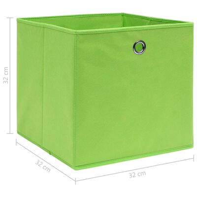 vidaXL 4 db zöld szövet tárolódoboz 32 x 32 x 32 cm