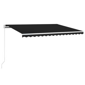 vidaXL antracitsz&uuml;rke k&eacute;zzel kih&uacute;zhat&oacute; LED-es napellenző 450 x 300 cm
