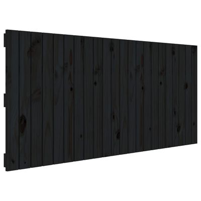 vidaXL fekete tömör fenyőfa fali fejtámla 140x3x60 cm