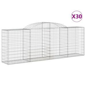 vidaXL 30 db &iacute;ves horganyzott vas gabion kos&aacute;r 300 x 50 x 100/120 cm