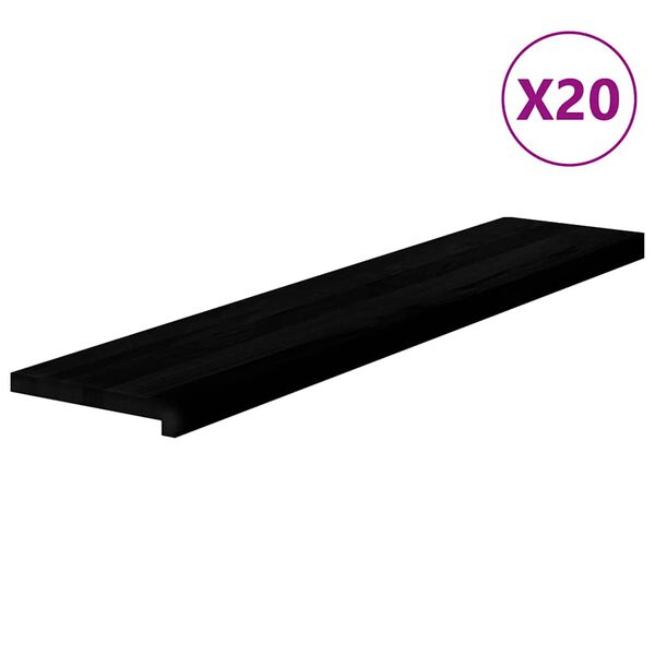 vidaXL l&eacute;pcsőfokok 20 db S&ouml;t&eacute;tbarna 120x30x2 cm t&ouml;m&ouml;r fa t&ouml;lgyfa