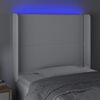 vidaXL feh&eacute;r műbőr LED-es fejt&aacute;mla 103x16x118/128 cm