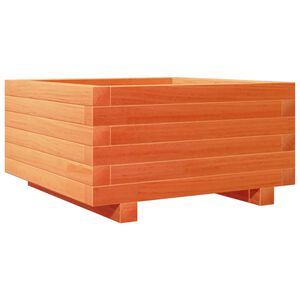 vidaXL viaszbarna t&ouml;m&ouml;r fenyőfa kerti vir&aacute;gl&aacute;da 50x50x26,5 cm