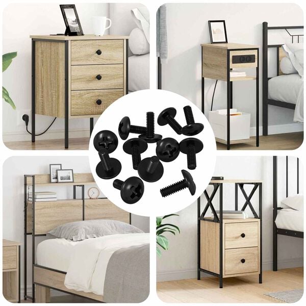 vidaXL H&uuml;vely Csavarok 12 pcs Fekete M4 x 10 mm Vas