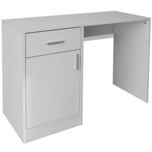 vidaXL 100x40x73 cm Feh&eacute;r &iacute;r&oacute;asztal fi&oacute;kkal &eacute;s szekr&eacute;nnyel