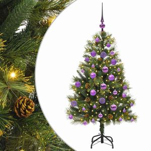 vidaXL Műanyag Hajtogat&oacute;s Kar&aacute;csonyfa Toj&aacute;sokkal Z&ouml;ld 120 cm