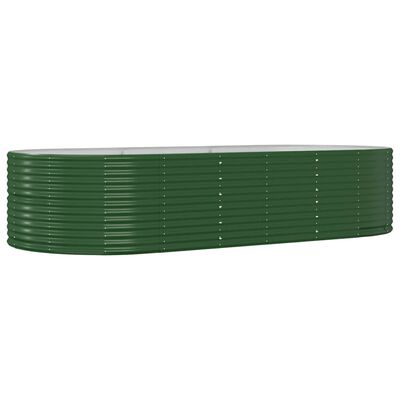 vidaXL zöld porszórt acél kerti magaságyás 291 x 140 x 68 cm