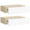 vidaXL 2 db t&ouml;lgysz&iacute;nű &eacute;s feh&eacute;r MDF fi&oacute;kos fali polc 40 x 23,5 x 10 cm