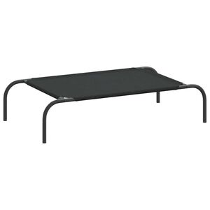 vidaXL fekete oxford sz&ouml;vet &eacute;s ac&eacute;l emelt kutyafekhely 90x50x20 cm