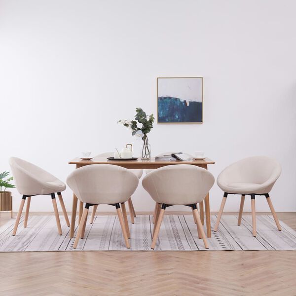 vidaXL 6 db kr&eacute;msz&iacute;nű sz&ouml;vet &eacute;tkezősz&eacute;k