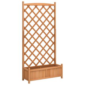 vidaXL t&ouml;m&ouml;r fenyőfa vir&aacute;gl&aacute;da r&aacute;ccsal 90 x 35 x 180 cm