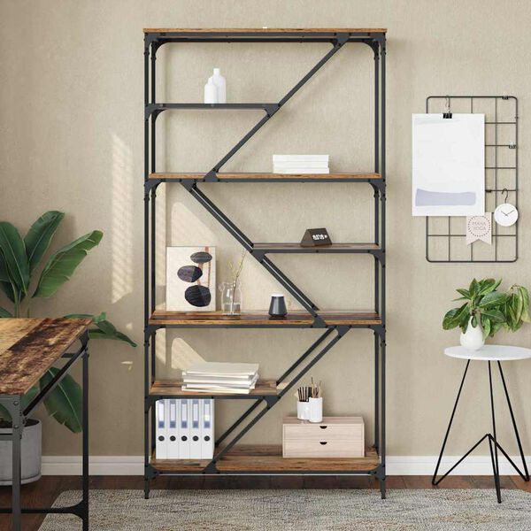 vidaXL K&ouml;nyvespolc &Ouml;reg fa 91 x 36 x 176 cm Faanyag