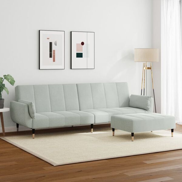 vidaXL 2szem&eacute;lyes vil&aacute;gossz&uuml;rke b&aacute;rsony kanap&eacute;&aacute;gy l&aacute;btart&oacute;val