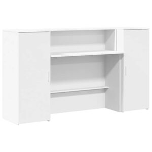 vidaXL feh&eacute;r, r&eacute;tegelt fa recepci&oacute;s asztal 180 x 50 x 103,5 cm