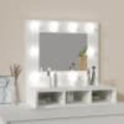 vidaXL fehér tükrös szekrény LED-ekkel 60 x 31,5 x 62 cm