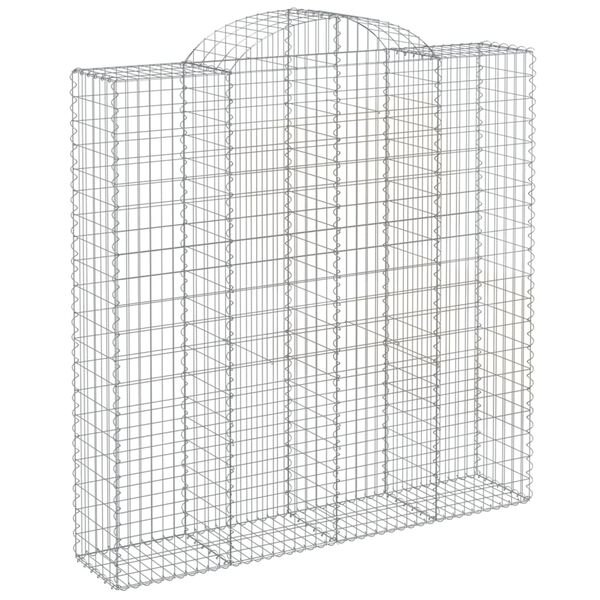 vidaXL 6 db íves horganyzott vas gabion kosár 200x50x200/220 cm