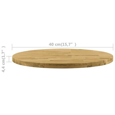 vidaXL kerek tömör tölgyfa asztallap 44 mm 400 mm