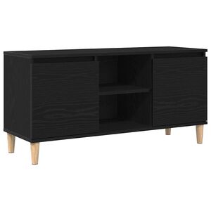 vidaXL TV szekr&eacute;ny Fekete t&ouml;lgy 102 x 35 x 50 cm Faanyag