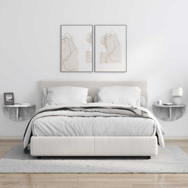 vidaXL Falpolc Falra szerelhető Beton Sz&uuml;rke 48 x 24 x 24 cm Faanyag