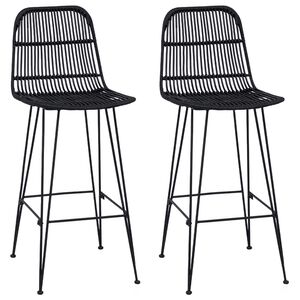vidaXL B&aacute;rsz&eacute;k 2 db Fekete 44 x 55 x 109 cm Rattan &eacute;s ac&eacute;l