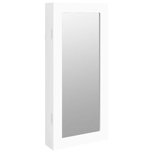 vidaXL feh&eacute;r falra szerelhető t&uuml;kr&ouml;s &eacute;kszerszekr&eacute;ny 30x8,5x67 cm