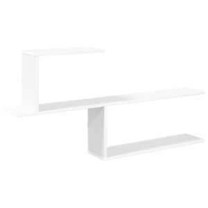 vidaXL Falpolc Feh&eacute;r 122 x 18 x 60 cm Szerelt Fa