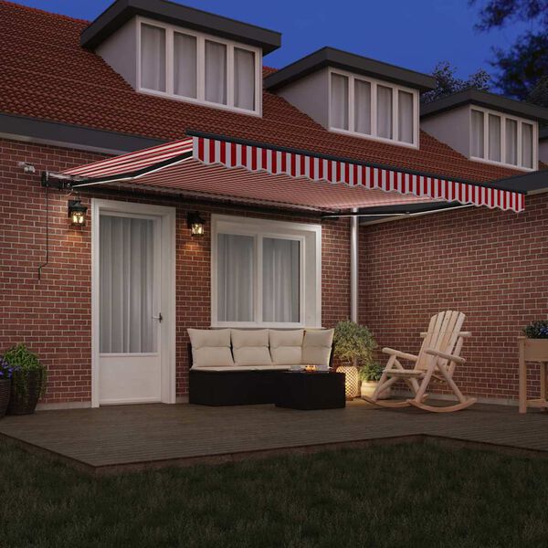 vidaXL Napernyő Anyag tartalmaz Piros &eacute;s Feh&eacute;r 400 &times; 300 cm Poli&eacute;szter