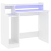 vidaXL feh&eacute;r szerelt fa &iacute;r&oacute;asztal LED-ekkel 97 x 45 x 90 cm
