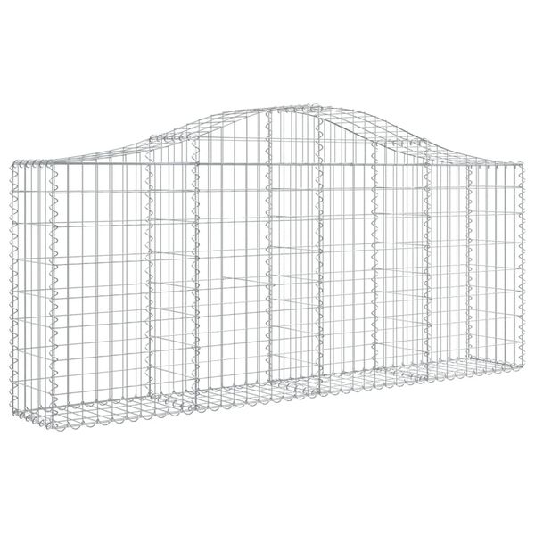 vidaXL 20 db íves horganyzott vas gabion kosár 200x30x80/100 cm