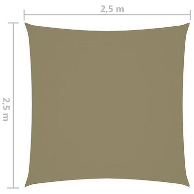 vidaXL bézs négyzet alakú oxford-szövet napvitorla 2,5 x 2,5 m