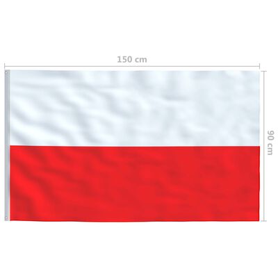 vidaXL lengyel zászló 90 x 150 cm