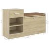 vidaXL füstölt tölgy színű szerelt fa cipőtároló pad 94,5 x 31 x 57 cm