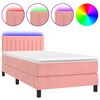 vidaXL r&oacute;zsasz&iacute;n b&aacute;rsony rug&oacute;s &eacute;s LED-es &aacute;gy matraccal 80 x 200 cm